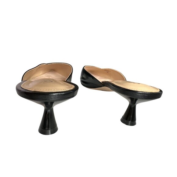 Charles By Charles Black Aloe Mule David Black Pointed Toe Kitten Heels Size 8 - Picture 7 of 8